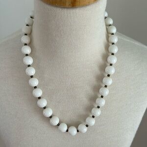 Vintage White Acrylic Beaded Necklace